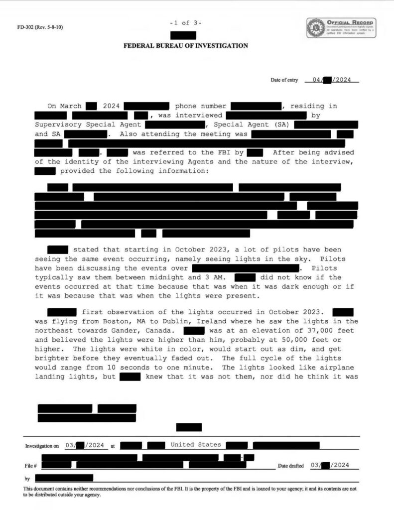 An FBI interview transcript.