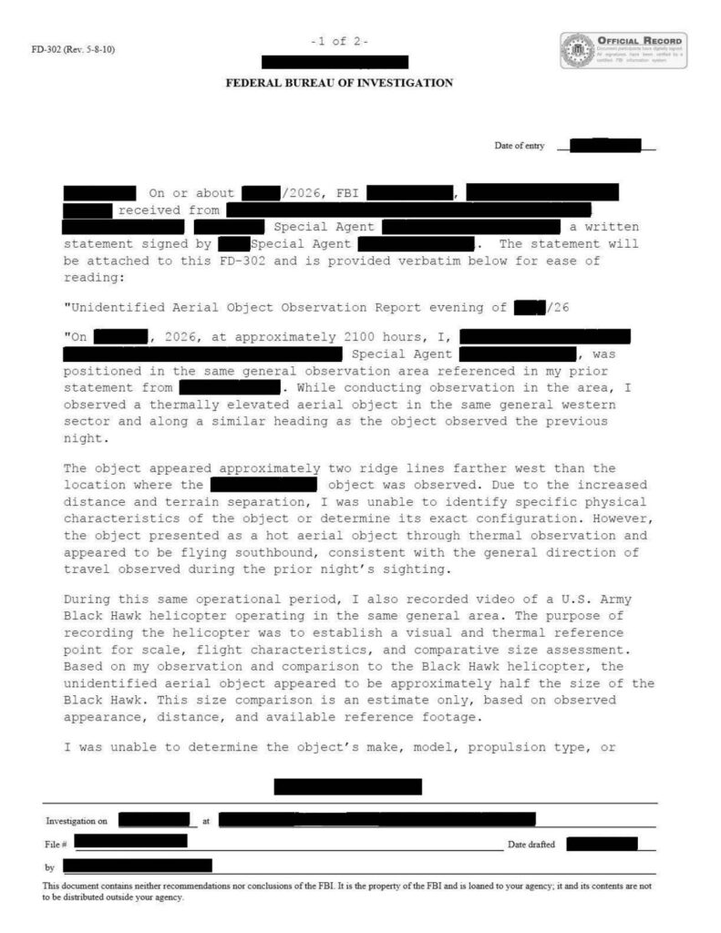An FBI interview transcript.