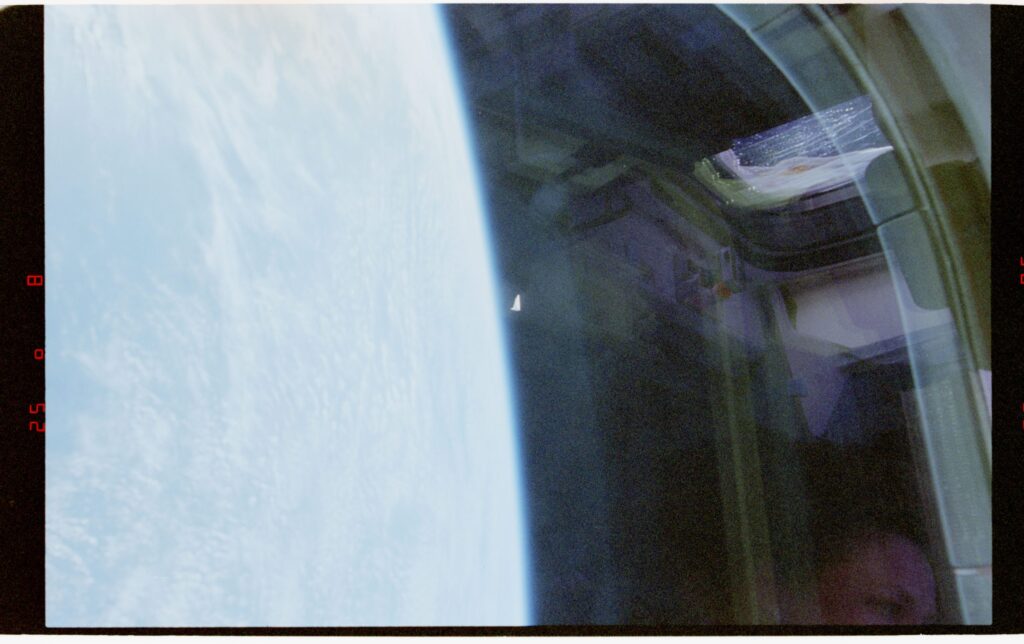 NASA STS-80 photograph of an unidentified object in low-Earth orbit, 1996