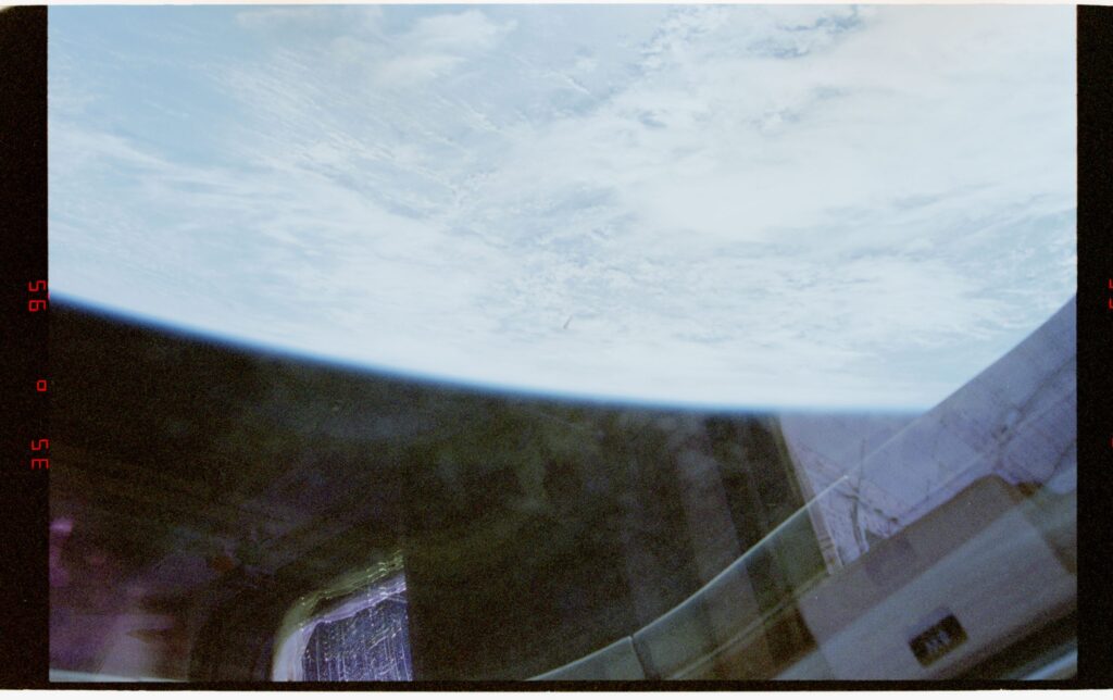 NASA STS-80 photograph of an unidentified object in low-Earth orbit, 1996