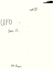 FBI document Serial 449 open on a desk, showing typed UFO reports and a flying saucer magazine article from the 1960s.