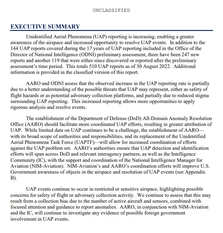 A declassified military document showing a UAP report from Iraq in May 2022, with infrared video and mission details.