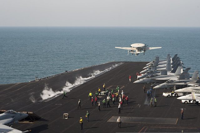 U S Aircraft Carrier In Persian Gulf